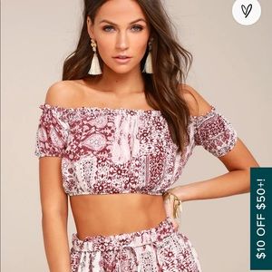 Lulus Burgundy Crop Top